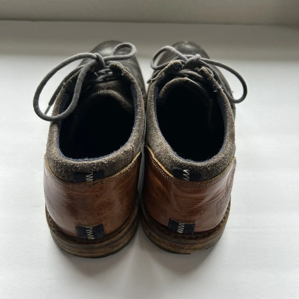 Bull Boxer Everson Men's Brown Gray Leather Dress Oxford‎ Lace Up Shoes 44 US 11